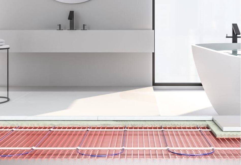 Underfloor heating installation for bathrooms in Redditc