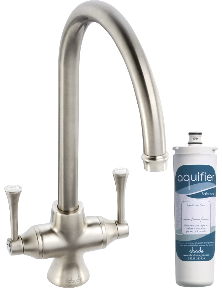 Abode Gosford Monobloc Aquifier Mixer Tap - Brushed Nickel - Kensi Hope ...