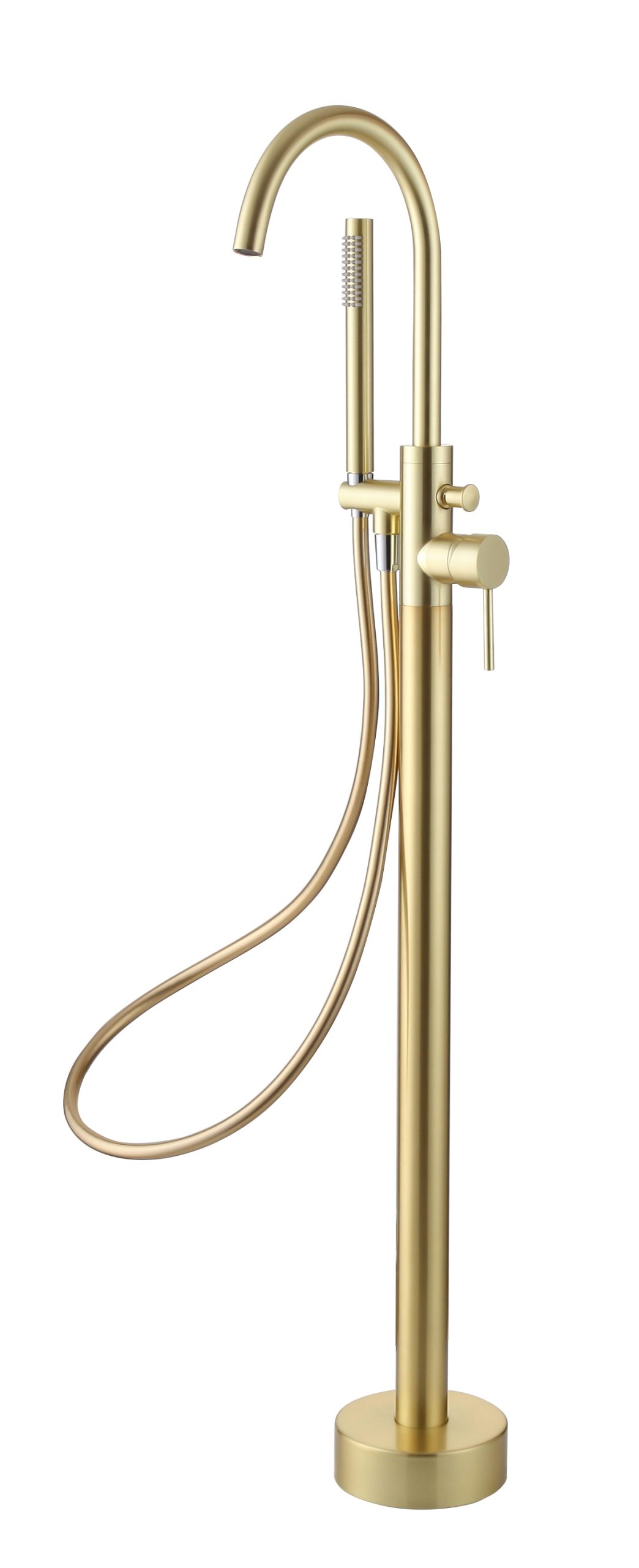 Pesca Floor Standing Bath Shower Mixer Brushed Brass Kensi Hope