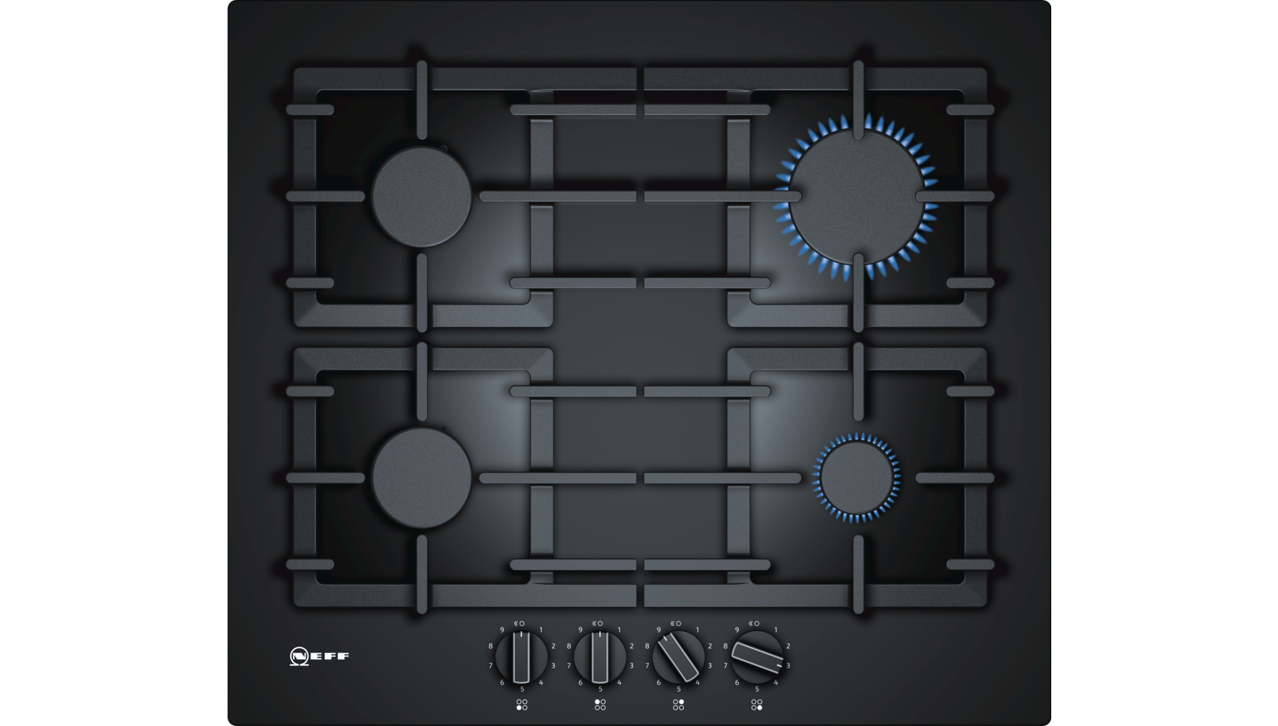 Neff N70 T26CS49S0 60cm Gas Hob Black Glass Kensi Hope Interiors Ltd