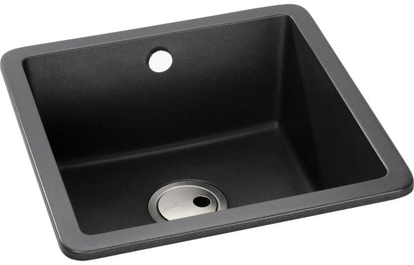 Abode Matrix Sq GR15 1B Granite Inset/Undermount Sink - Black Metallic - Image 2