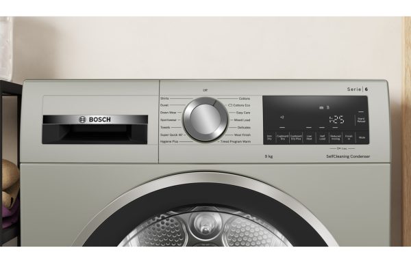 Bosch Series 6 WQG245S9GB F/S 9kg Heat Pump Condenser Dryer - Silver - Image 3