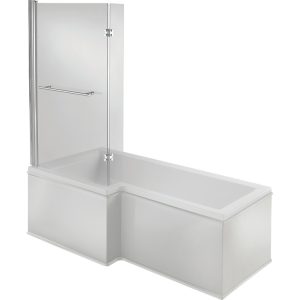 Lilac L Shape SUPERCAST 1700x850x560mm 0TH Shower Bath Pack (LH)