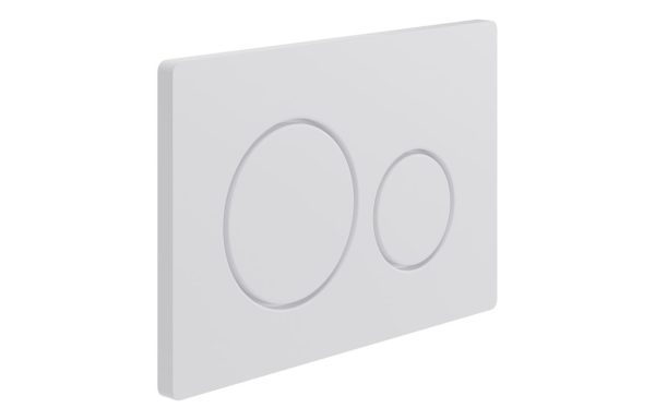 Round Push Button Flushplate - White